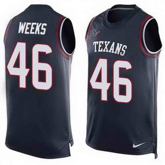 Nike Texans #46 Jon Weeks Navy Blue Team Color Mens Stitched NFL Limited Tank Top Jerse